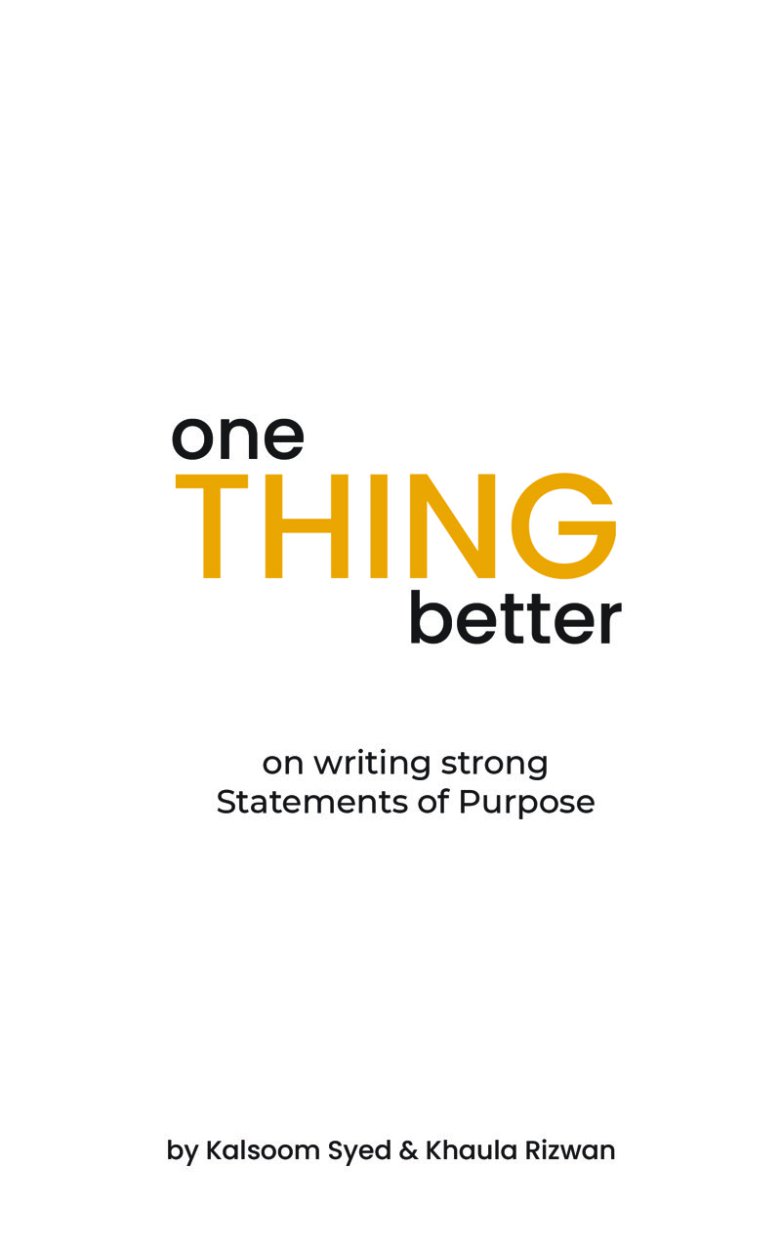 One Thing Better - Personal Statement Guidebook